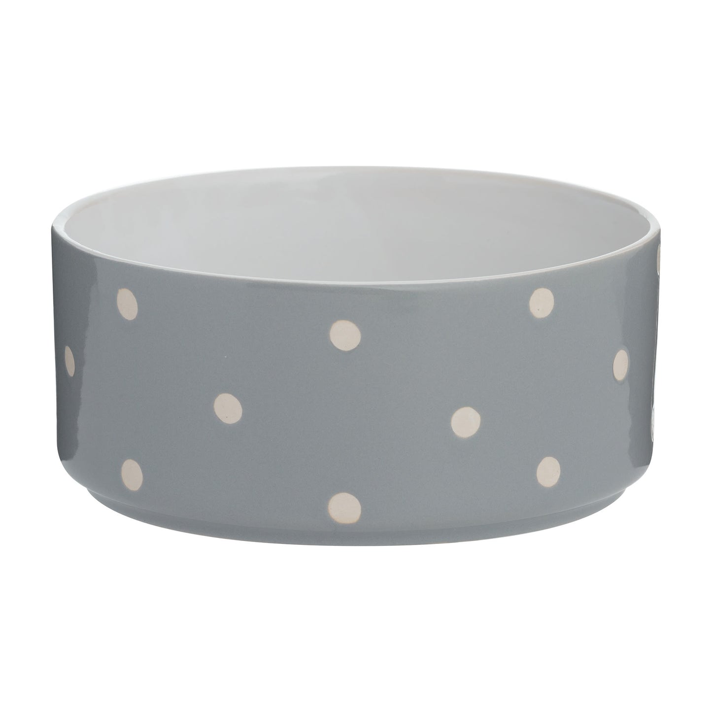 Mason Cash Polka Dot Grey Pet Bowl - 18cm