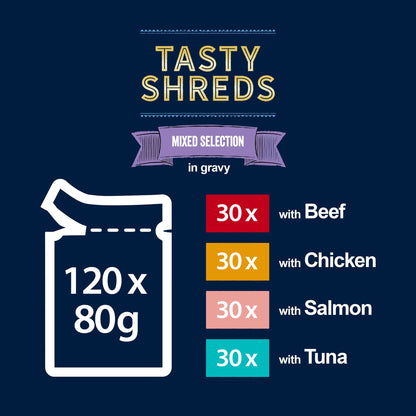 Felix Tasty Shreds Mixed Selection in Gravy Wet Cat Food