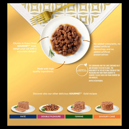Gourmet Gold Chunks in Gravy Collection Wet Cat Food