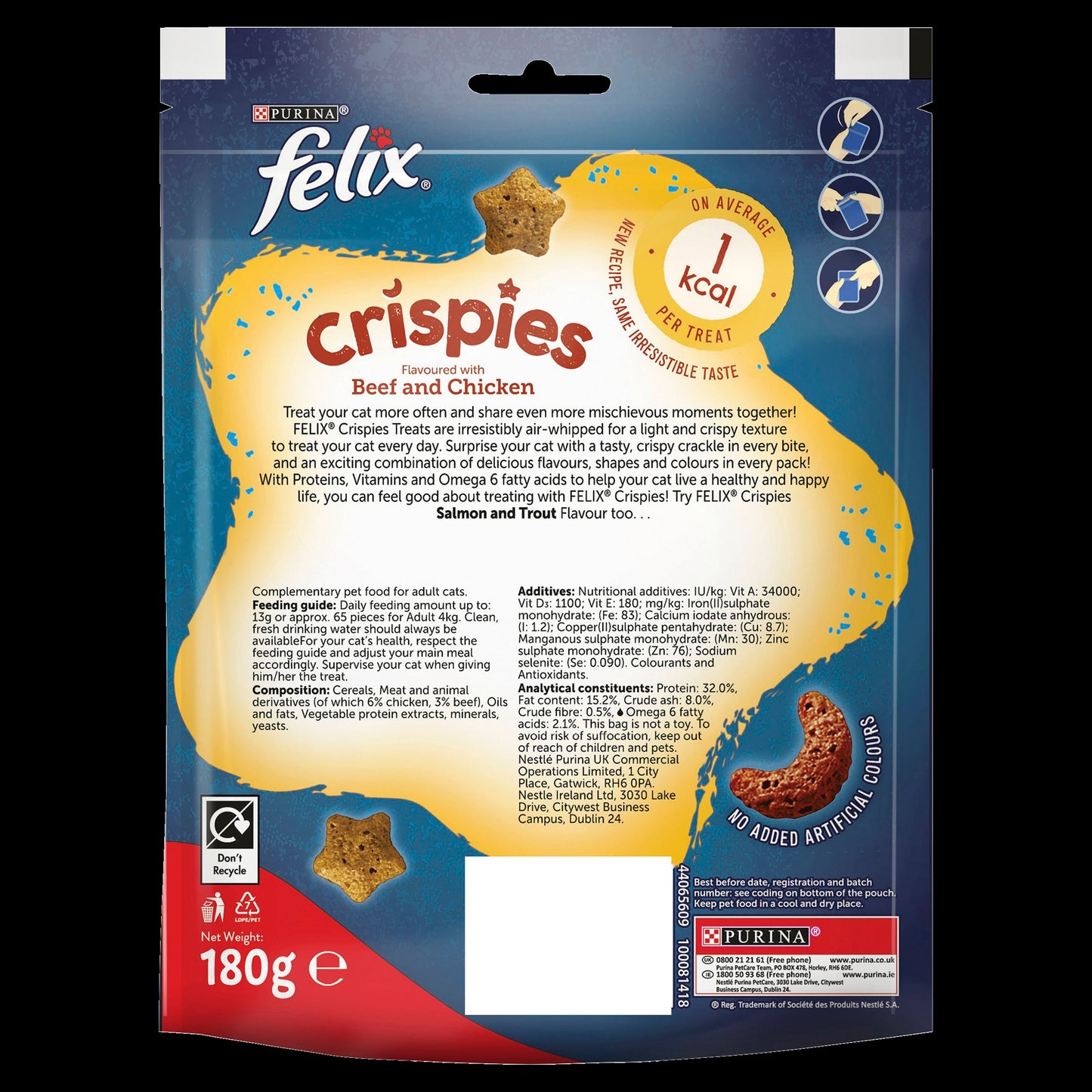 Felix Crispies Chicken and Beef Adult Cat Treats