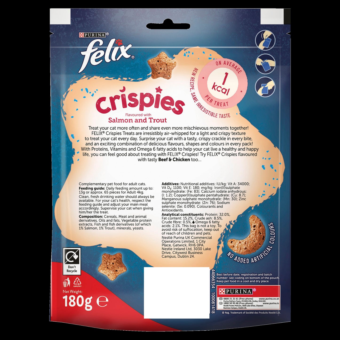 Felix Crispies Salmon and Trout Adult Cat Treats