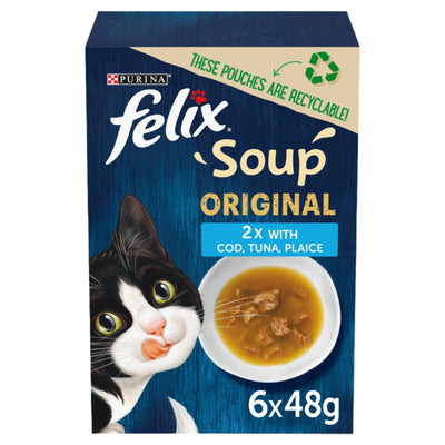 Felix Felix Soup Cod Plaice Tuna Adult Wet Cat Food pet food packaging