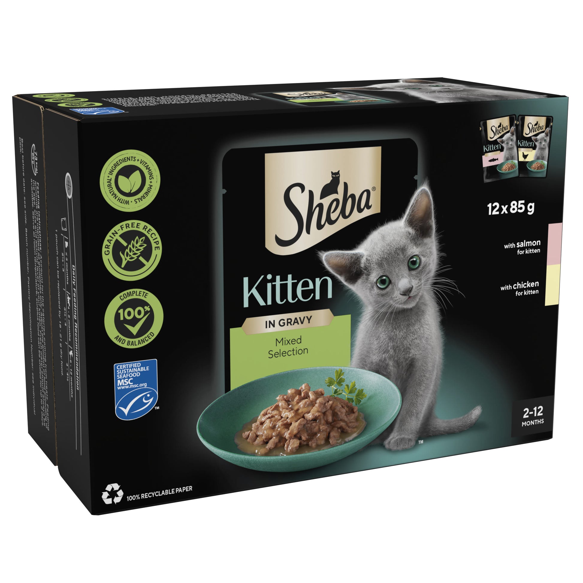 Sheba Sheba Collection Mixed Selection Salmon Kitten Wet Cat Food pet food packaging