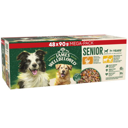 James Wellbeloved Turkey, Lamb & Chicken in Gravy Pouch Senior Wet Dog Food