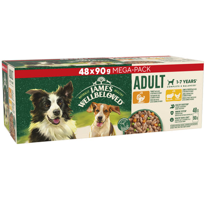 James Wellbeloved Mixed Selection in Gravy Pouch Adult Wet Dog Food