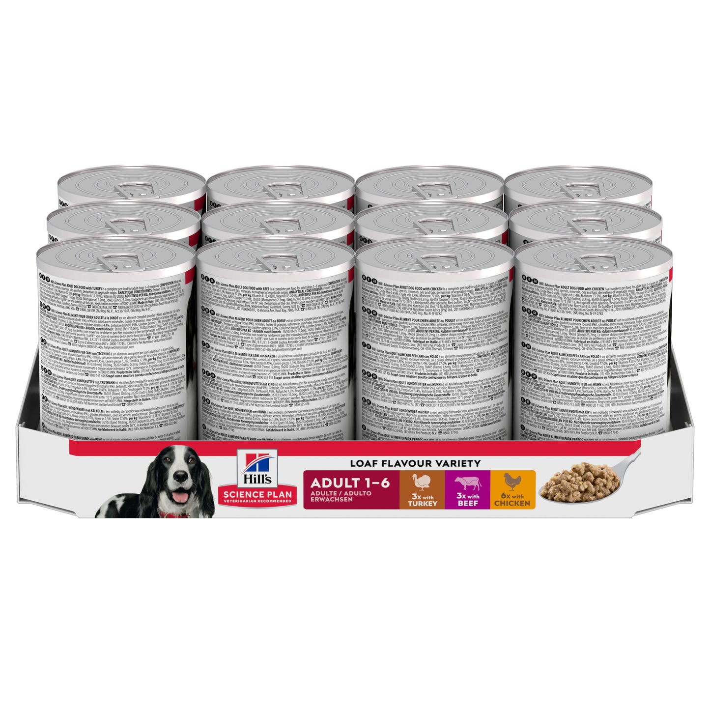 Hill's Science Plan Adult Wet Dog Food with Chicken, Turkey and Beef