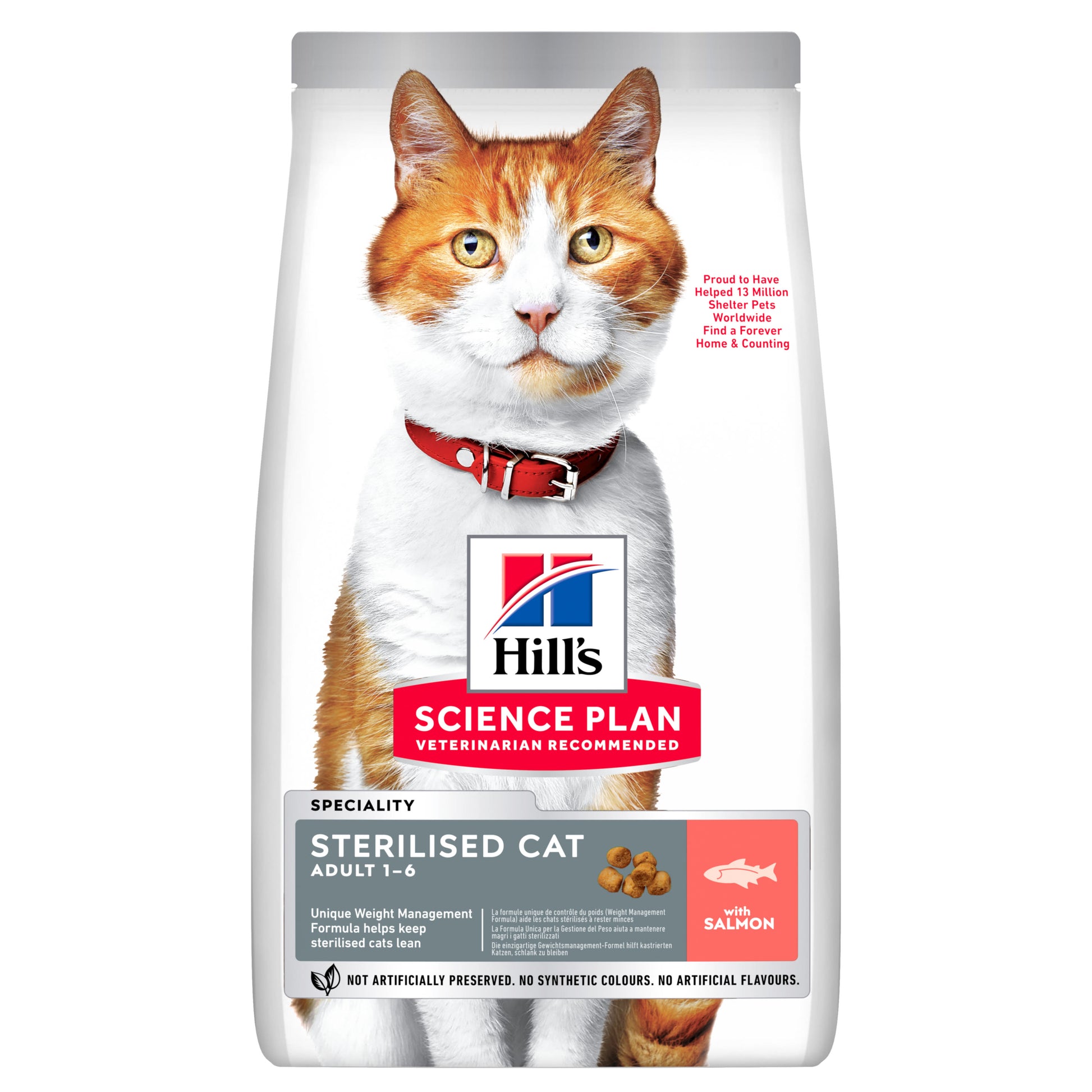 Hill's Pet Nutrition Hill'S Pet Nutrition Hill Science Plan Sterilised Salmon Adult Dry Cat Food pet food packaging