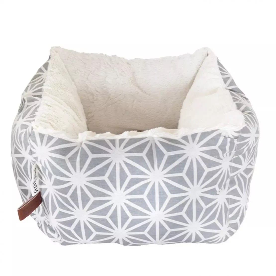 Dreams Paws Geometric Polyster Snuggle Dog Bed