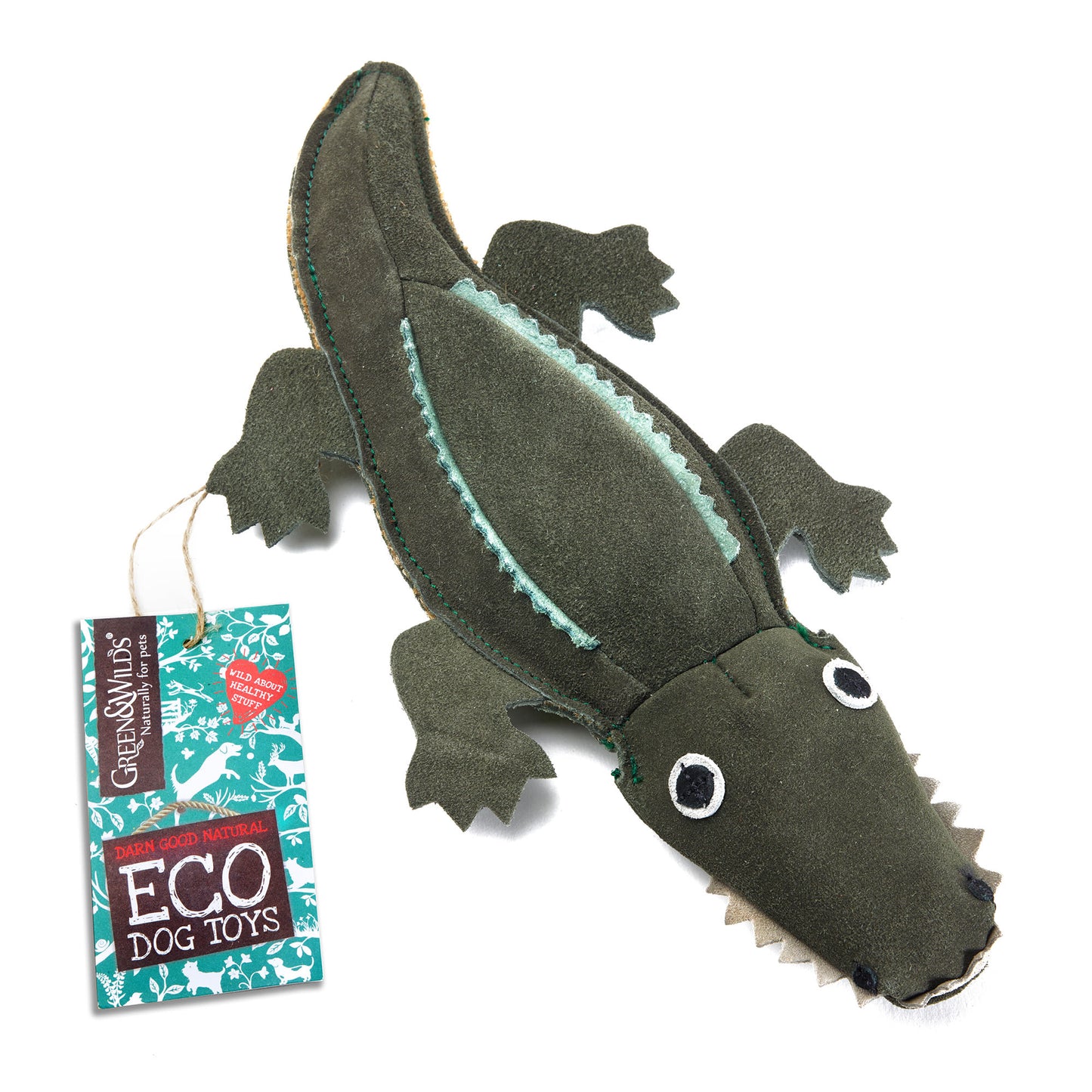 Green & Wilds Colin the Crocodile Dog Toy