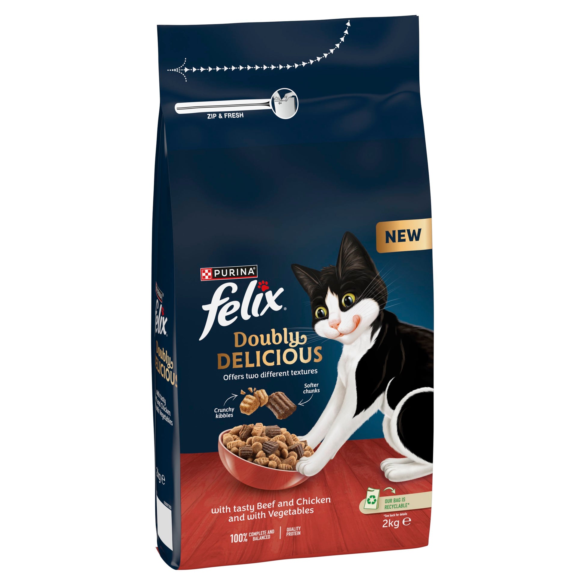Felix Felix Doubly Beef Chicken Adult Dry Cat Food pet food packaging