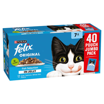 Felix Original Senior 7+ Fish Selection in Jelly Wet Cat Food