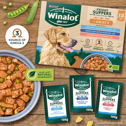 Winalot Friday Suppers Mixed Variety Fish in Gravy Wet Dog Food