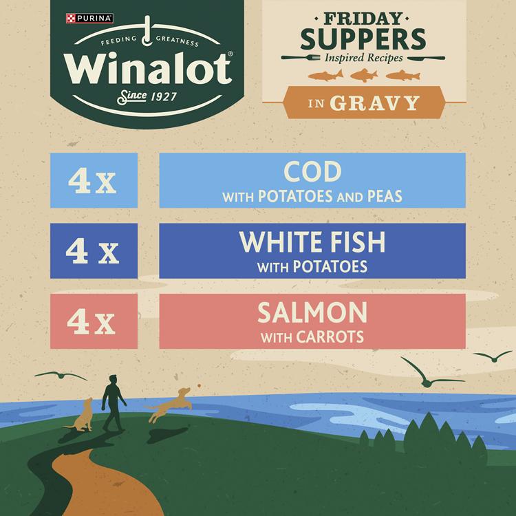 Winalot Friday Suppers Mixed Variety Fish in Gravy Wet Dog Food