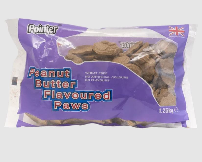 Pointer Wheat Free Peanut Butter Flavoured Paws Dog Treats