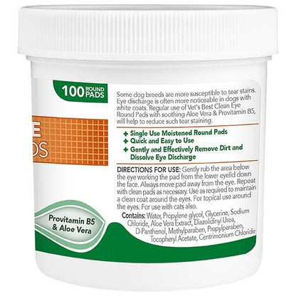 Vet's Best Clean Dog Eye Round Pads