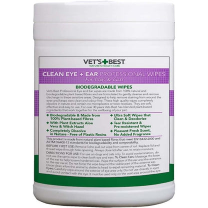 Vet's Best Ear & Eye Wipes for Dogs & Cats