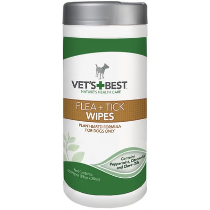 Vet's Best Natural Flea, Tick Wipes for Dogs