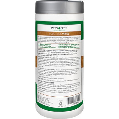 Vet's Best Natural Flea, Tick Wipes for Dogs