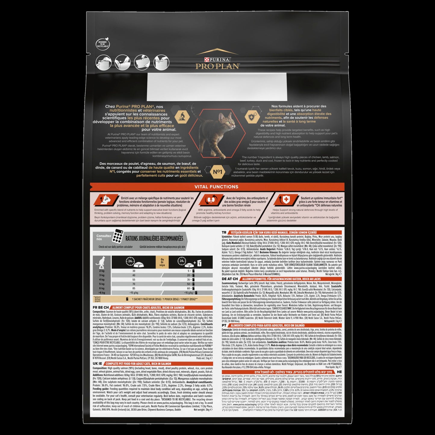 Pro Plan 1+ Vital Functions Rich in Salmon Adult Dry Cat Food