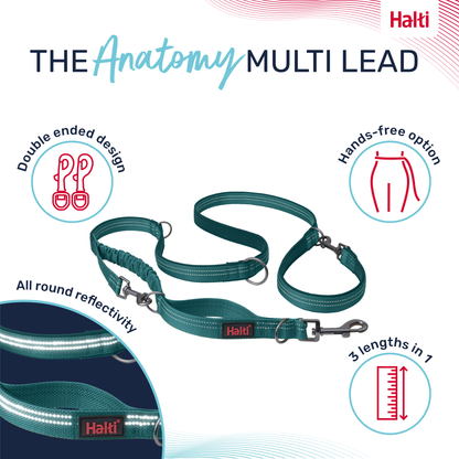 Halti Anatomy Multi Dog Lead - Teal
