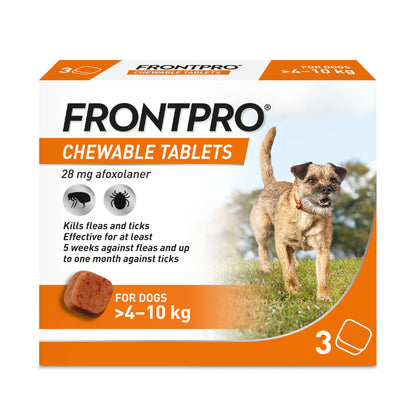 Frontpro Chewable Tablets Flea & Tick Treatment for Dogs - Medium (>4-10kg)