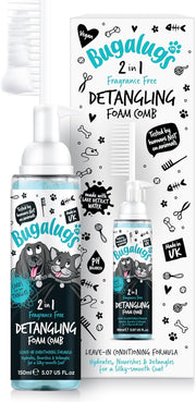 Bugalugs 2 in 1 Detangle & Conditioning Foam Comb for Dogs & Cats - Fragrance Free