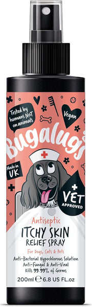 Bugalugs Antiseptic Itchy Skin Relief Spray for Dogs, Cats & Pets