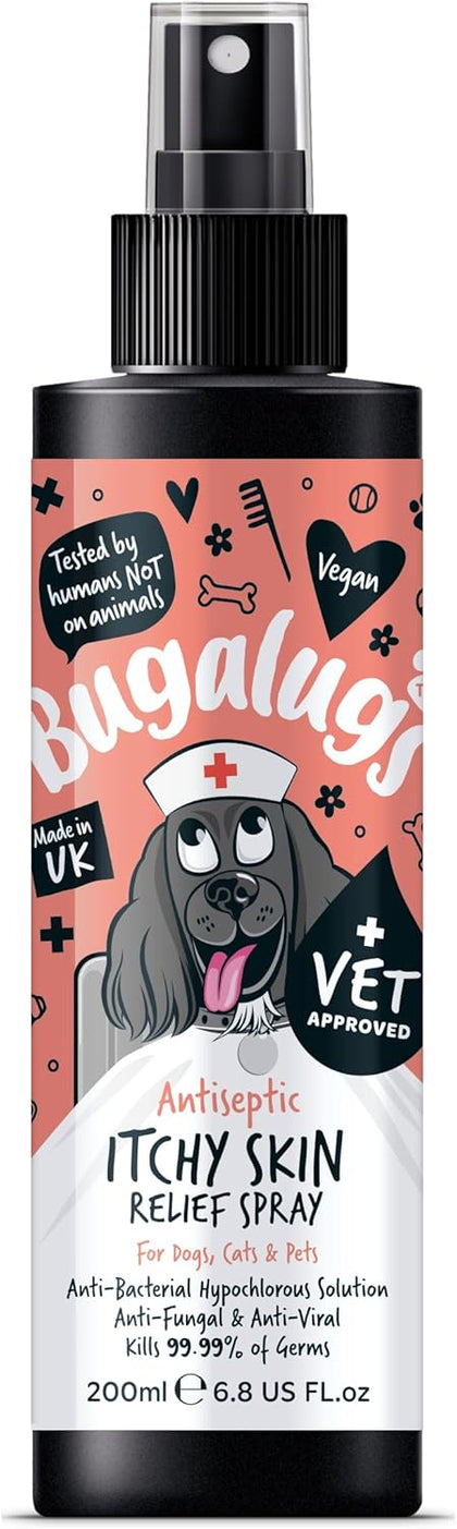 Bugalugs Antiseptic Itchy Skin Relief Spray for Dogs, Cats & Pets