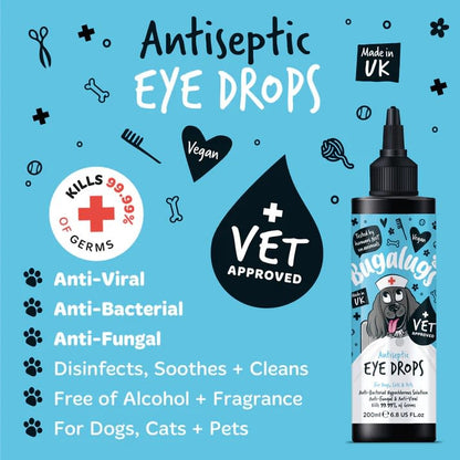 Bugalugs Antiseptic Eye Drops for Dogs, Cats & Pets