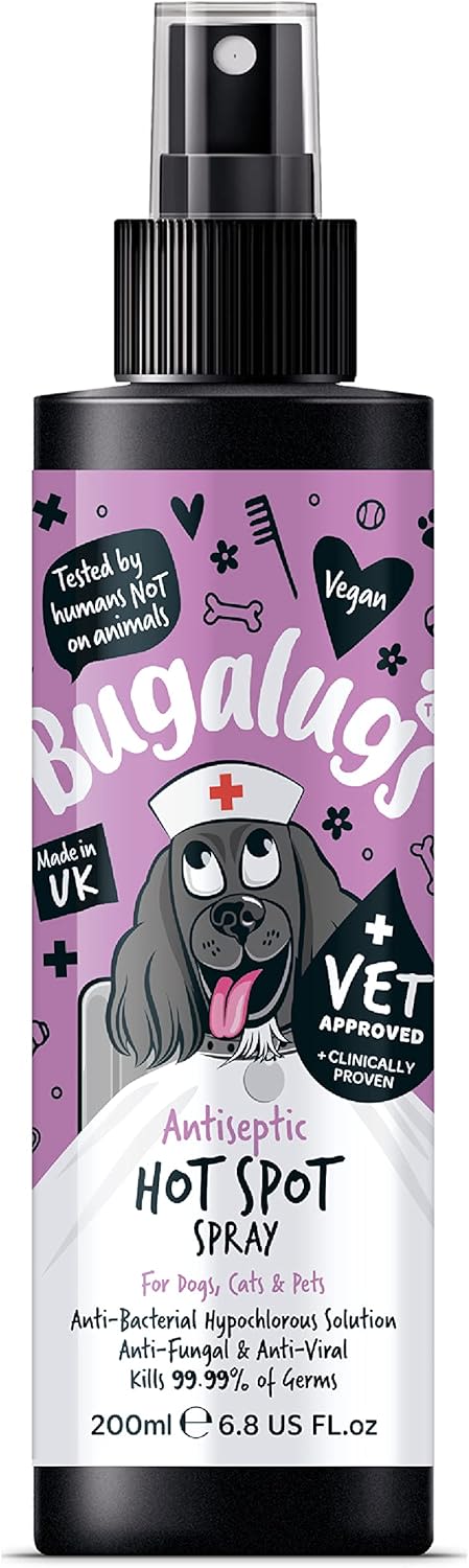 Bugalugs Antiseptic Hot Spot Spray for Dogs, Cats & Pets