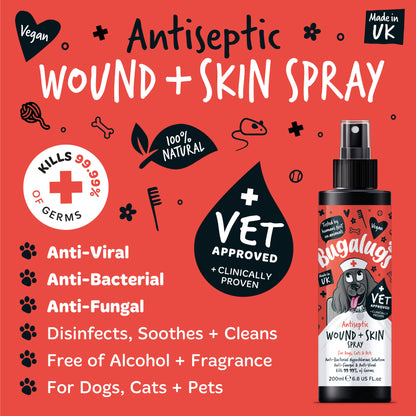 Bugalugs Antiseptic Wound & Skin Spray for Dogs, Cats & Pets