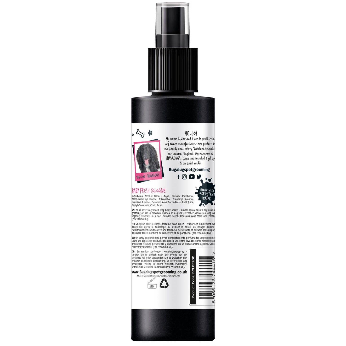 Bugalugs Baby Fresh Dog Cologne