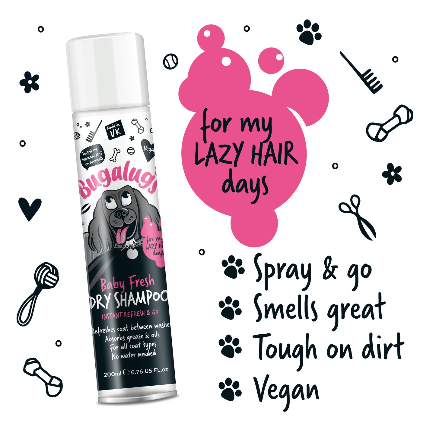 Bugalugs Baby Fresh Dry Dog Shampoo