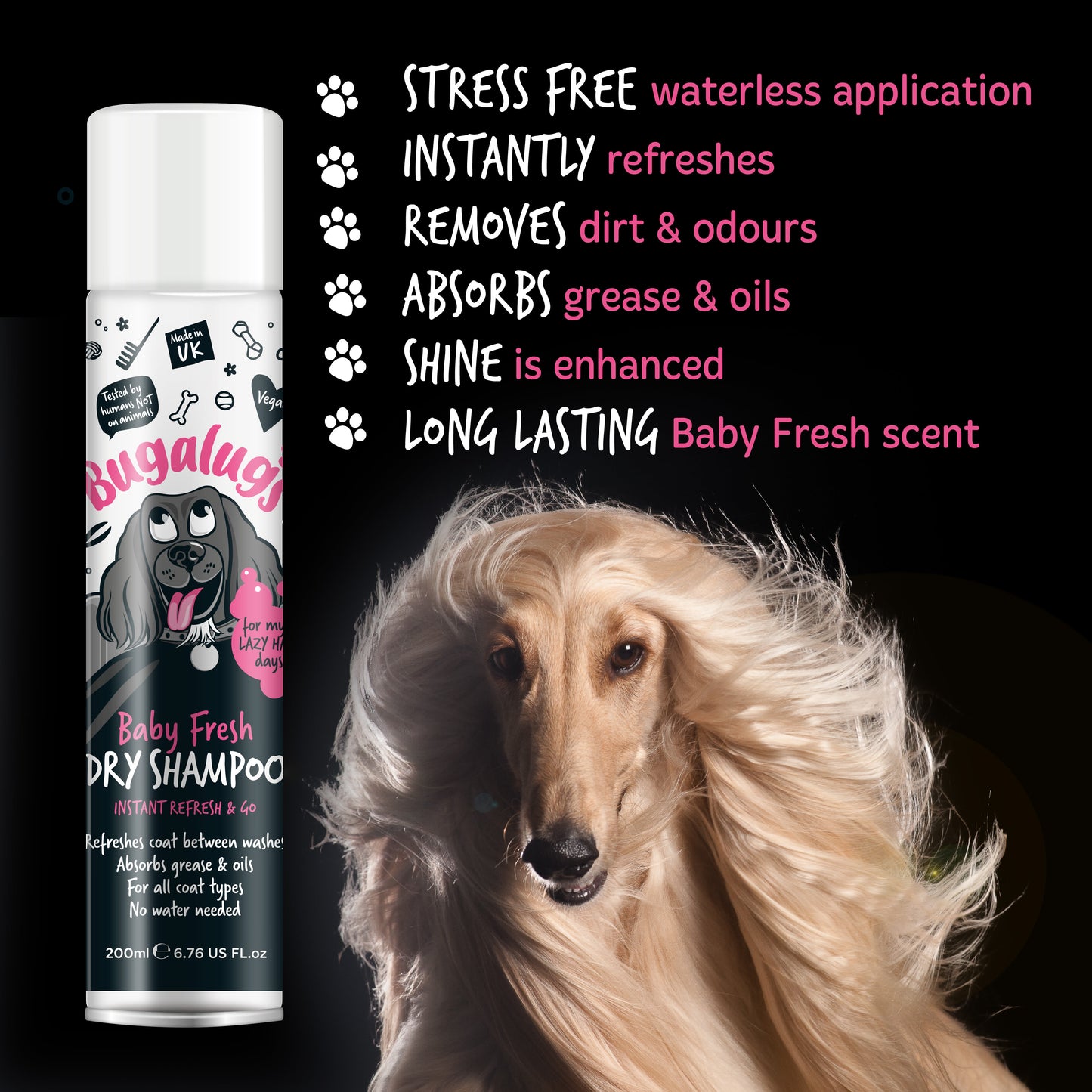 Bugalugs Baby Fresh Dry Dog Shampoo