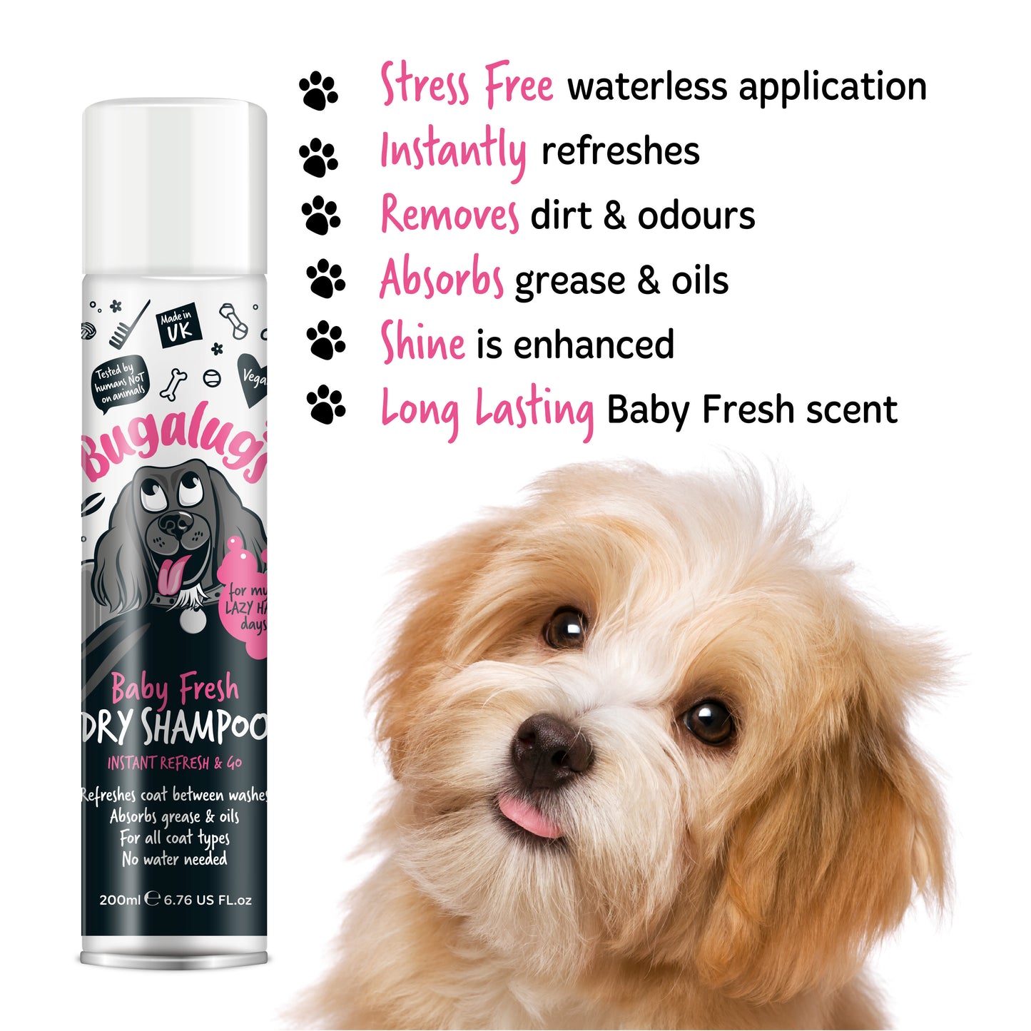 Bugalugs Baby Fresh Dry Dog Shampoo