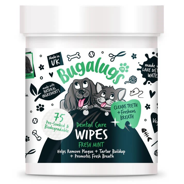 Bugalugs Dental Care Wipes for Dogs & Cats - Fresh Mint