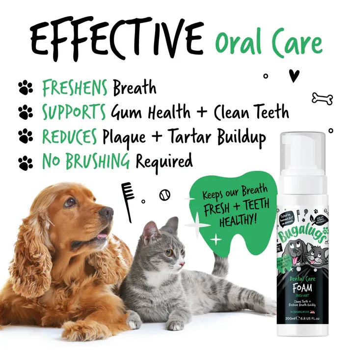 Bugalugs Dental Care Foam for Dogs & Cats - Fresh Mint
