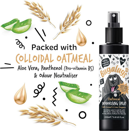 Bugalugs Oatmeal Dog Deodorising Spray with Coconut & Lime Fragrance