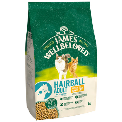 James Wellbeloved Hairball Adult Dry Cat Food Turkey