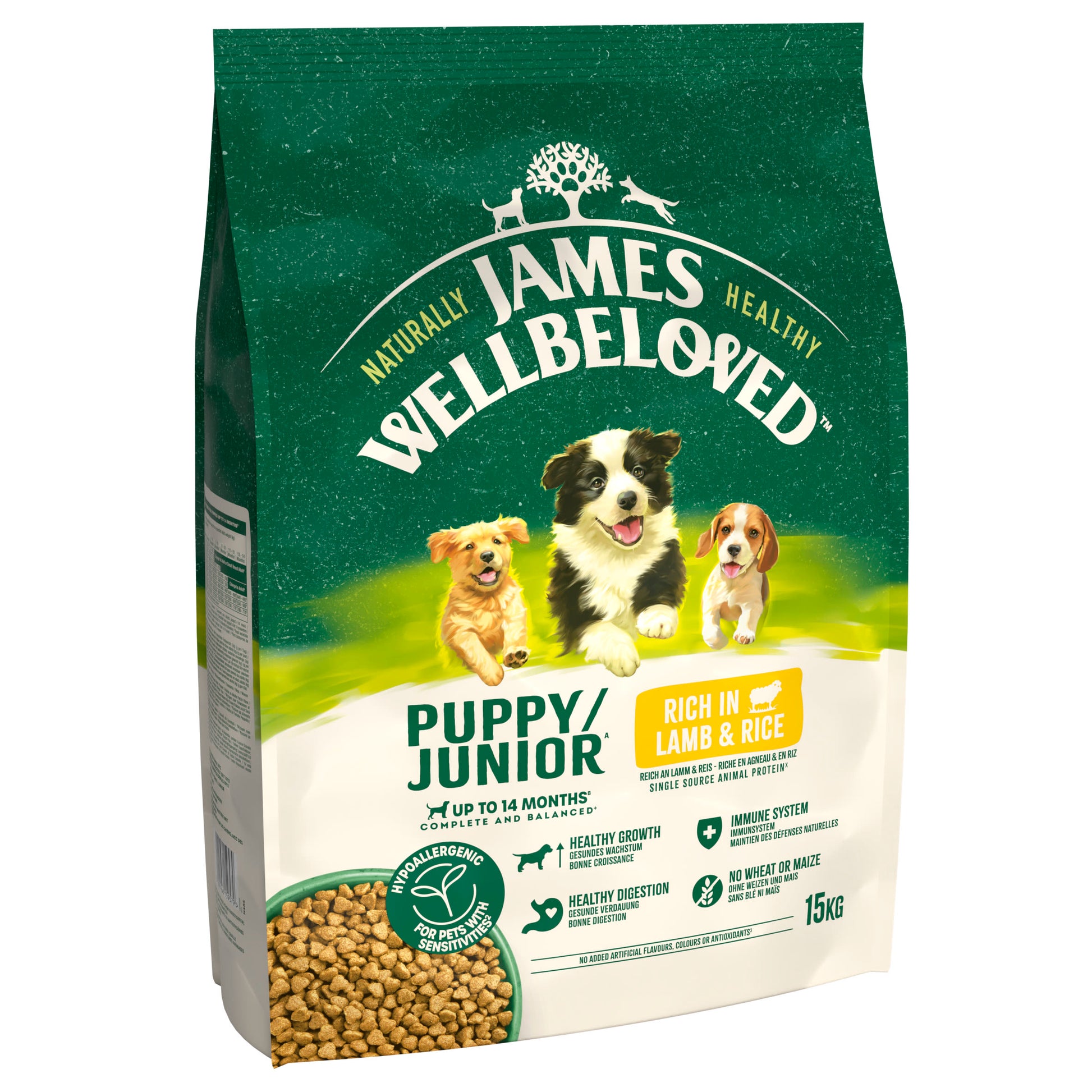 Large Breed James Wellbeloved Junior Lamb And Rice 15kg James