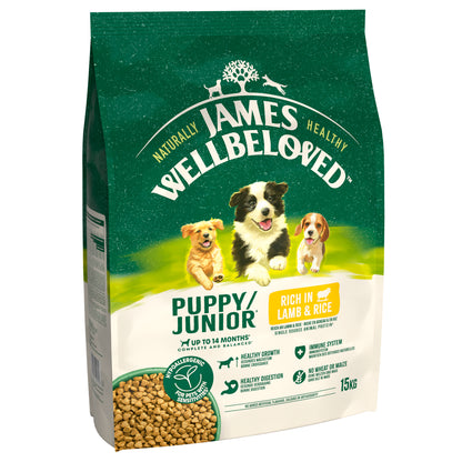 James Wellbeloved Puppy/Junior Dry Dog Food Lamb & Rice