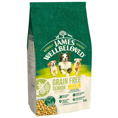 James Wellbeloved Grain Free Senior Dry Dog Food Lamb & Veg