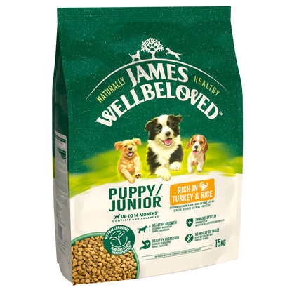 James Wellbeloved Puppy/Junior Dry Dog Food Turkey & Rice
