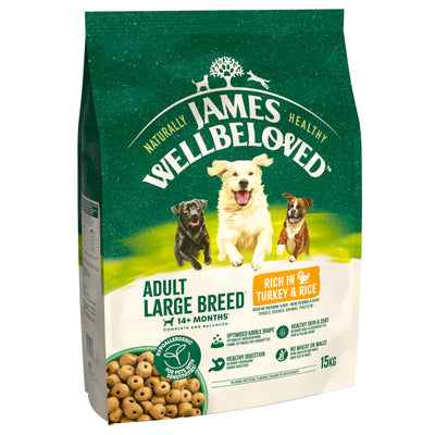 James Wellbeloved James Wellbeloved Large Turkey Adult Dry Dog pet food packaging