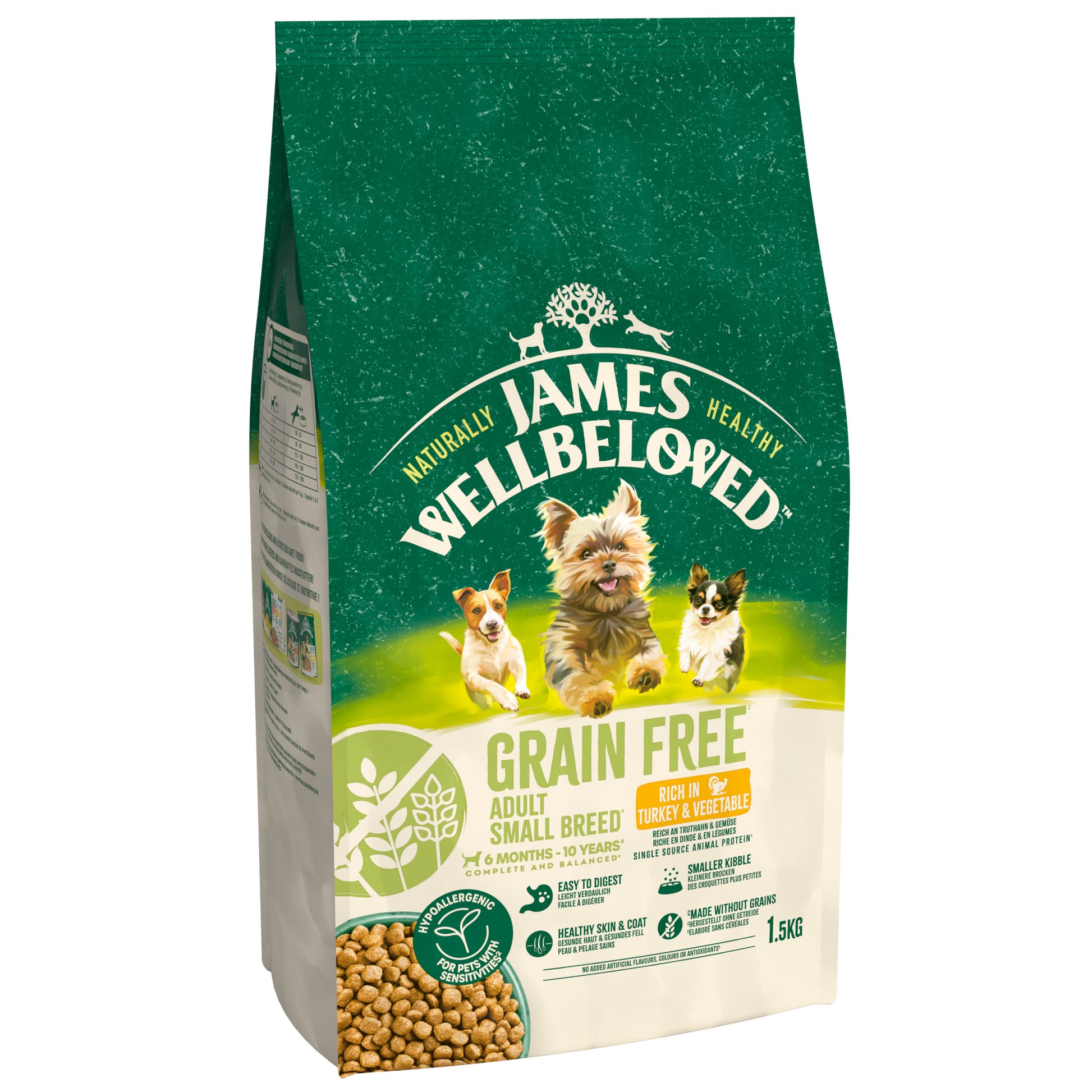 James Wellbeloved James Wellbeloved Grain Free Small Turkey Adult Dry Dog Food pet food packaging