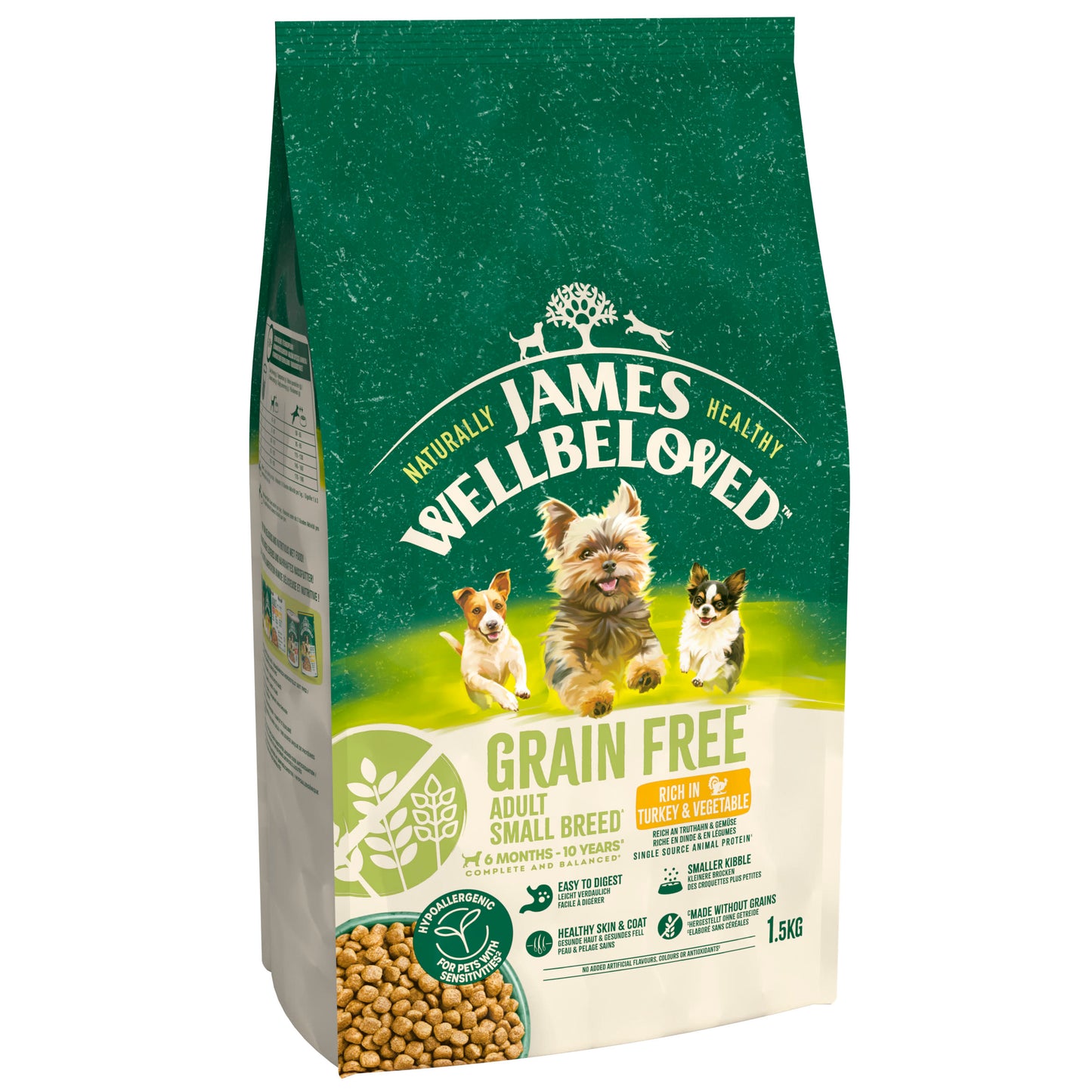 James Wellbeloved Grain Free Adult Small Breed Dry Dog Food Turkey & Veg