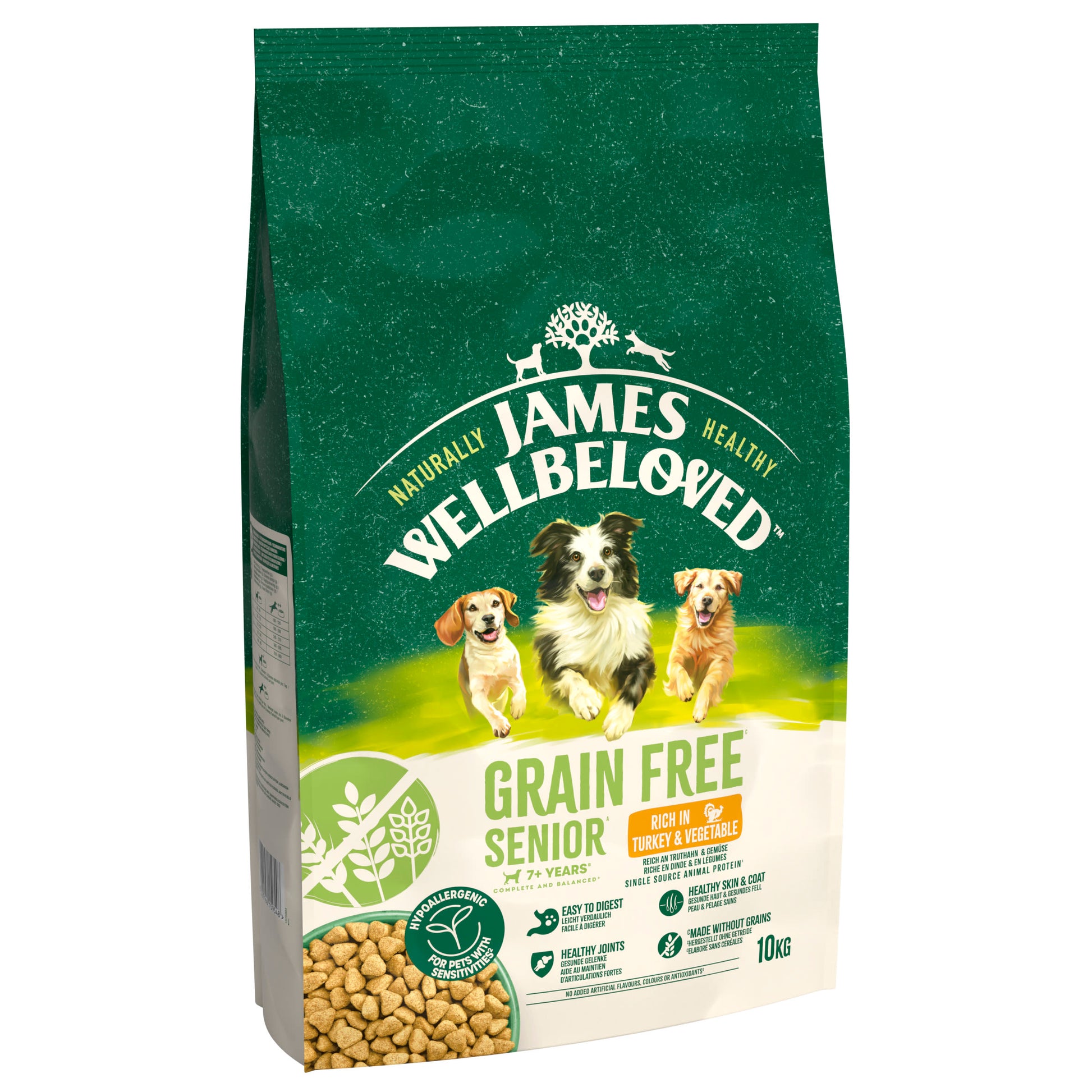 James Wellbeloved James Wellbeloved Grain Free Veg Turkey Senior Dry Dog Food pet food packaging