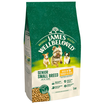 James Wellbeloved James Wellbeloved Small Turkey Senior Dry Dog pet food packaging