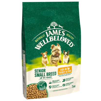 James Wellbeloved Senior Small Breed Dry Dog Food Turkey & Rice