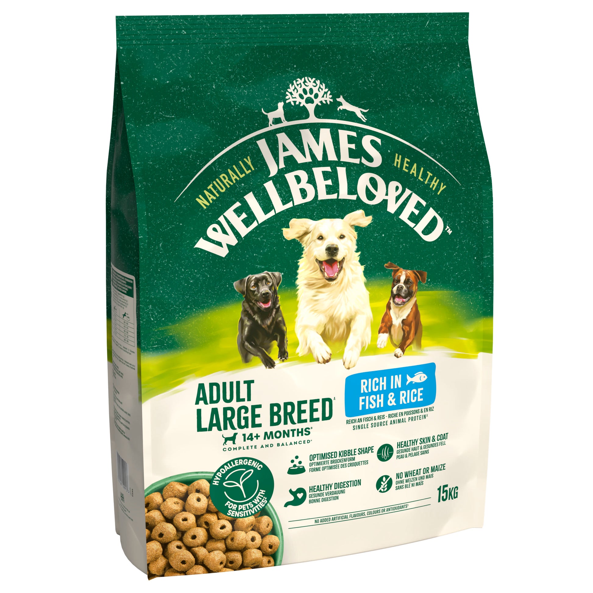 James Wellbeloved James Wellbeloved Large Whitefish Adult Dry Dog Food pet food packaging